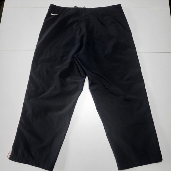 Vintage 90s/Y2K Nike Cropped Track Pants Tuxedo Pink Stripe Straight Leg - Picture 2 of 14